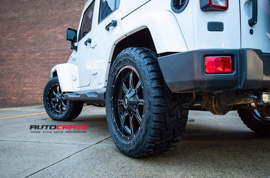 JEEP WRANGLER MO970 SATIN BLACK MILLED ACCENTS